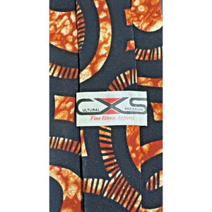Men's Neck Tie CXS Silk L57" W4" Black Orange